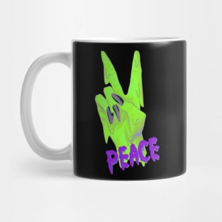 alien hand peace sign Mug